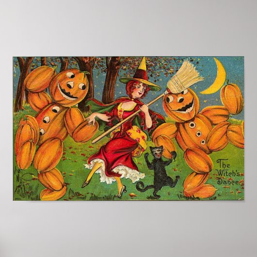 Vintage Halloween Grußkarten Klassische Poster (Vorne)