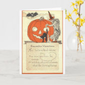 Vintage Halloween Grußkarten Klassische Poster Karte (Gelbe Blume)