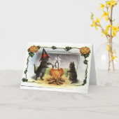 Vintage Halloween Grußkarten Klassische Poster Karte (Gelbe Blume)