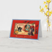 Vintage Halloween Grußkarten Klassische Poster Karte (Gelbe Blume)