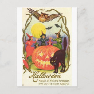 Vintage Halloween Grußkarten Klassische Poster Postkarte