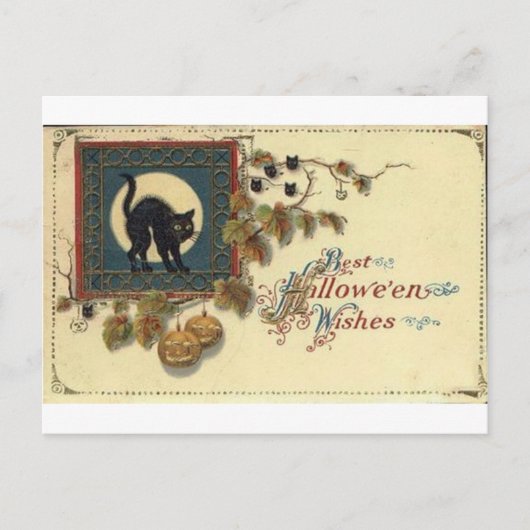 Vintage Halloween Grußkarten Klassische Poster Postkarte (Vorderseite)