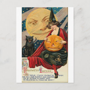 Vintage Halloween Grußkarten Klassische Poster Postkarte