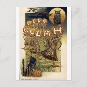 Vintage Halloween Grußkarten Klassische Poster Postkarte