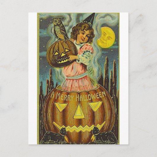 Vintage Halloween Grußkarten Klassische Poster Postkarte (Vorderseite)