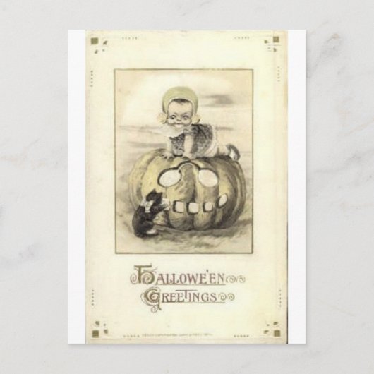 Vintage Halloween Grußkarten Klassische Poster Postkarte (Vorderseite)