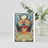 Vintage Halloween Grußkarten Klassische Poster Postkarte (Stehend Vorderseite)