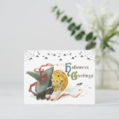 Vintage Halloween-Grußkarten Postkarte (Stehend Vorderseite)