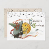 Vintage Halloween-Grußkarten Postkarte (Vorne/Hinten)