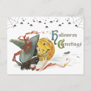 Vintage Halloween-Grußkarten Postkarte