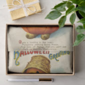 Vintage Halloween-Grußkürbis mit Korbhut Seidenpapier (Geschenk)