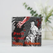 Vintage Halloween-Hand im Dunkeln Einladung (Stehend Vorderseite)