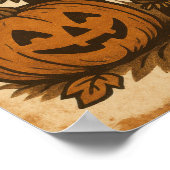 Vintage Halloween Harvest Wishes Poster (Ecke)