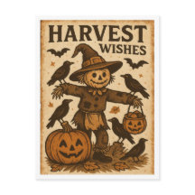 Vintage Halloween Harvest Wishes