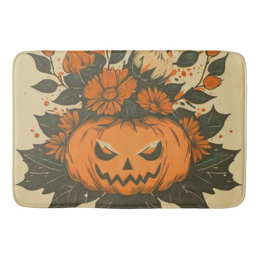 Vintage/Halloween/Herbst/Kürbis Badematte (Vorderseite)