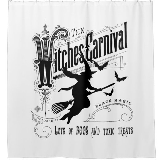Vintage Halloween-Hexe Duschvorhang (Vorderseite)
