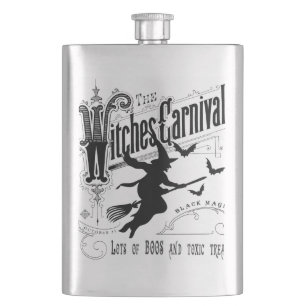 Vintage Halloween-Hexe Flachmann