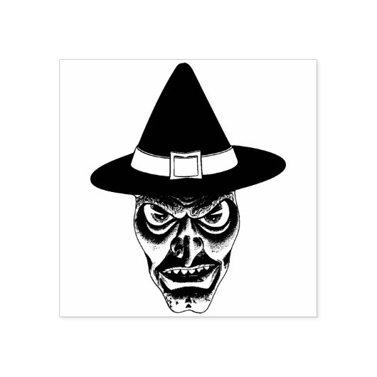 Vintage Halloween-Hexe Gummistempel (Prägung)