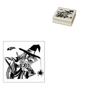 Vintage Halloween-Hexe Gummistempel (Stempel)