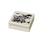 Vintage Halloween-Hexe Gummistempel (Stempel)