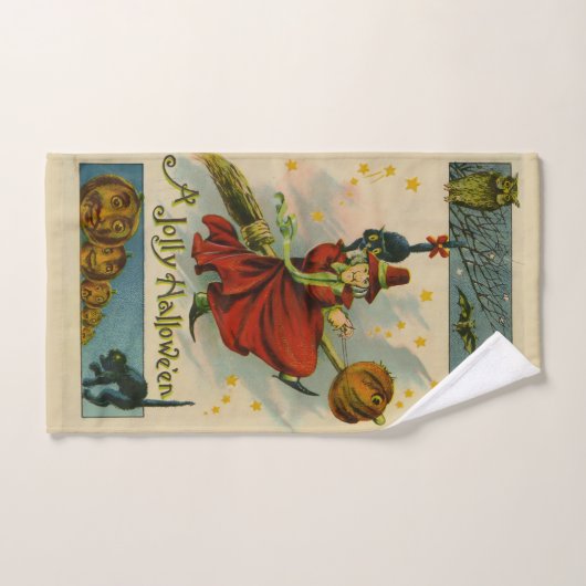 Vintage Halloween-Hexe Handtuch (Handtuch)