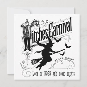 Vintage Halloween-Hexe Karte