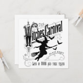 Vintage Halloween-Hexe Karte (Vorderseite/Rückseite Beispiel)