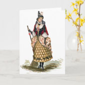 Vintage Halloween-Hexe-Karte Karte (Gelbe Blume)