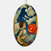 Vintage Halloween-Hexe Keramikornament (Rechts)