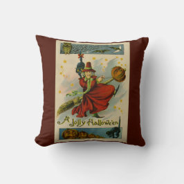 Vintage Halloween-Hexe Kissen
