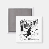 Vintage Halloween-Hexe Magnet (Vorderseite/Rückseite)