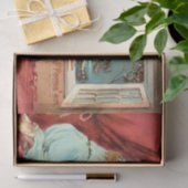 Vintage Halloween-Hexe mit Broomstick Seidenpapier (Geschenk)