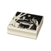 Vintage Halloween-Hexe mit Cauldron Gummistempel (Stempel)