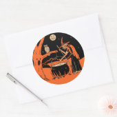 Vintage Halloween Hexe mit Cauldron Stickers (Umschlag)