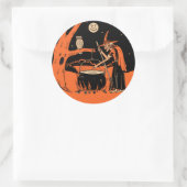 Vintage Halloween Hexe mit Cauldron Stickers (Tasche)