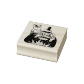 Vintage-Halloween-Hexe mit Eule Gummistempel (Stempel)