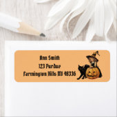 Vintage Halloween-Hexe mit Kürbis (Insitu)