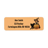 Vintage Halloween-Hexe mit Kürbis (Vorne)