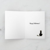 Vintage Halloween-Hexe mit wärmer Herzkarte Karte (Innenseite)