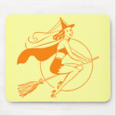 Vintage Halloween-Hexe Mousepad (Vorne)