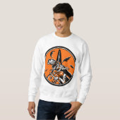 Vintage Halloween-Hexe-Owl-Illustration Sweatshirt (Vorne ganz)