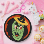 Vintage Halloween-Hexe Pappteller (Party)