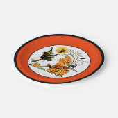 Vintage Halloween-Hexe Pappteller (Schrägansicht)