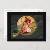 Vintage Halloween-Hexe Postkarte (Vorne/Hinten)
