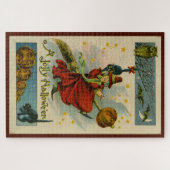 Vintage Halloween-Hexe Puzzle (Horizontal)
