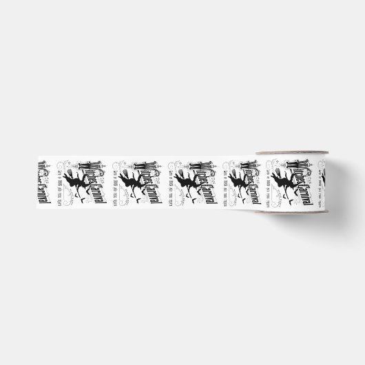 Vintage Halloween-Hexe Ripsband (Vorderseite)