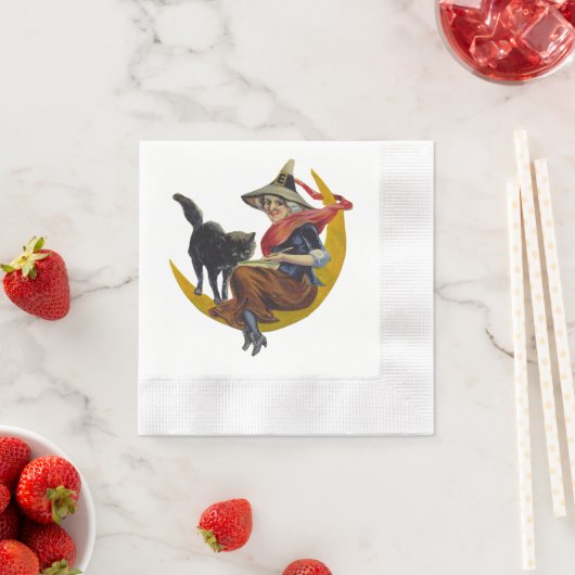 Vintage Halloween-Hexe Serviette (Beispiel)