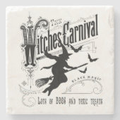 Vintage Halloween-Hexe Steinuntersetzer (Vorderseite)