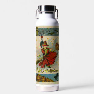 Vintage Halloween-Hexe Trinkflasche
