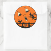 Vintage Halloween Hexe und Mond Runder Aufkleber (Tasche)
